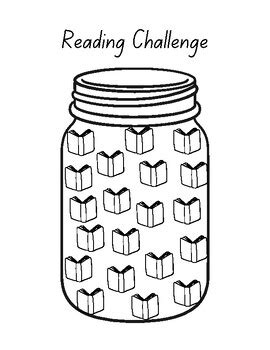 20 Books Reading Challenge Coloring Page By TheRewardJar TPT