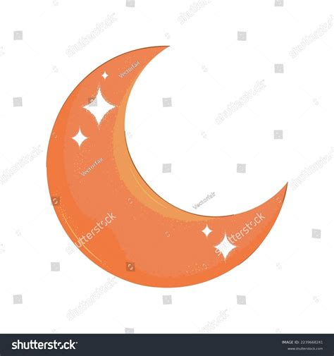 Orange Crescent Moon Boho Style Stock Vector Royalty Free 2239668241