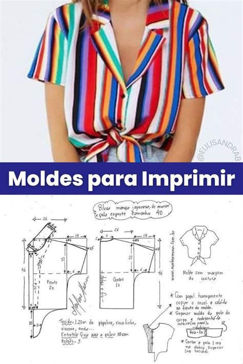 Pacote De Moldes De Blusas Femininas Para Imprimir Fashion Sewing