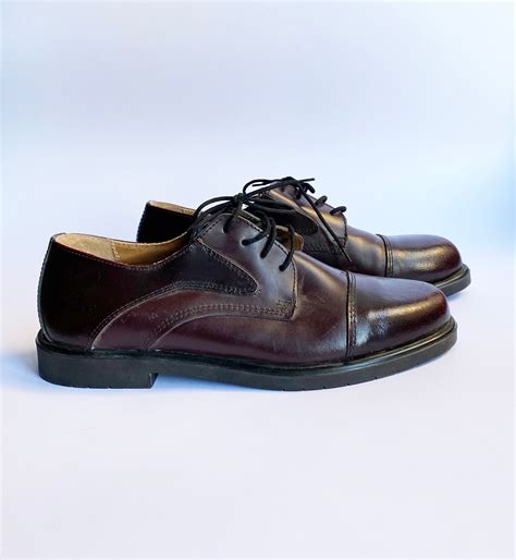 Vintage Dress Shoes Men Us 11 Uk 10 Eu 44 Dark Red Leather Formal Shoes Burgundy Oxford Shoes