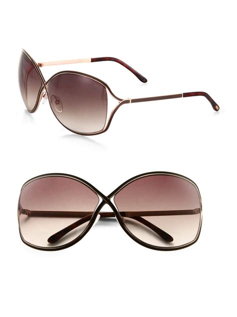 Lyst Tom Ford Rickie Oversized Oval Sunglasses In Brown