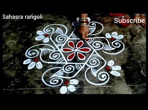 Easy Simple Kolam Devine Shanku Kolam Shravanamasam Muggulu