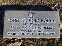 John Nichols Rohde Find A Grave Reminne