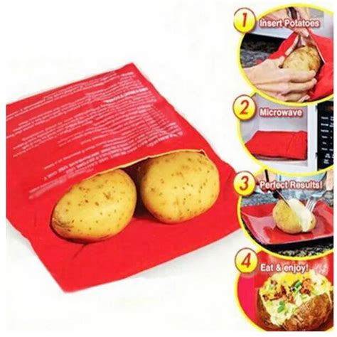 Pc Red Microwave Potato Bag Baking Cooking Bag Washable Cooker Kit