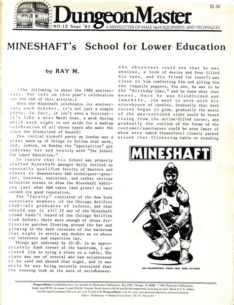 Gay Leather Publications Part 2 Brame S Educator Directory