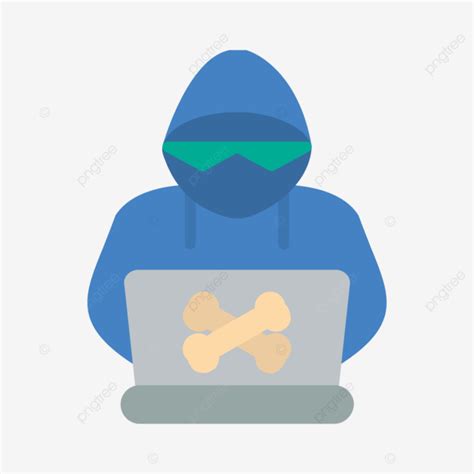 hacker flat icon vector crime criminal cyber png  vector
