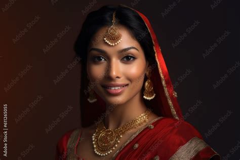 Lifelike Beautiful Asian Indian Woman With A Striking Appearance And