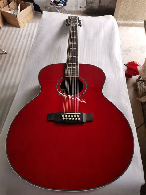 12 String Jumbo Acoustic Electric Guitar F512 Red Gloss Guild Style