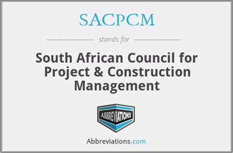 SACPCM South African Council For Project Construction Management