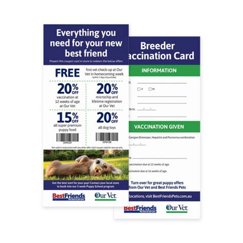 Our Vet Vaccination Cards – Dog – Best Friends