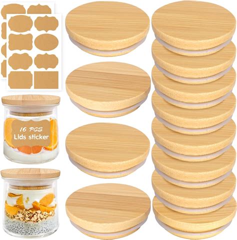 Lamnhin Oui Yogurt Jars Lids 12 Pack Of Natural Bamboo