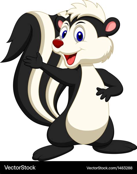 Cute Skunk Cartoon Waving Hand Royalty Free Vector Image