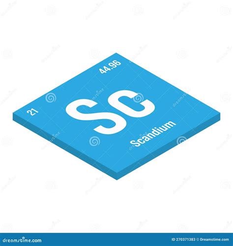 Scandium Sc Periodic Table Element Stock Vector Illustration Of