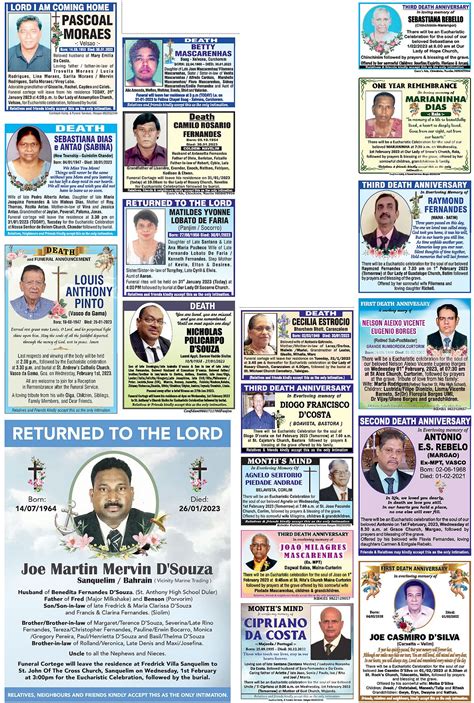31-01-2023 Day Obituaries - Herald Goa