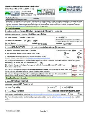 Fillable Online Shoreland Protection Act Neal Pond Camp Owners