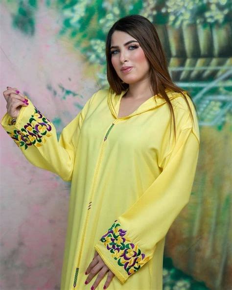 Nouveau modèle Djellaba femme couleur Jaune Djellaba femme Djellaba