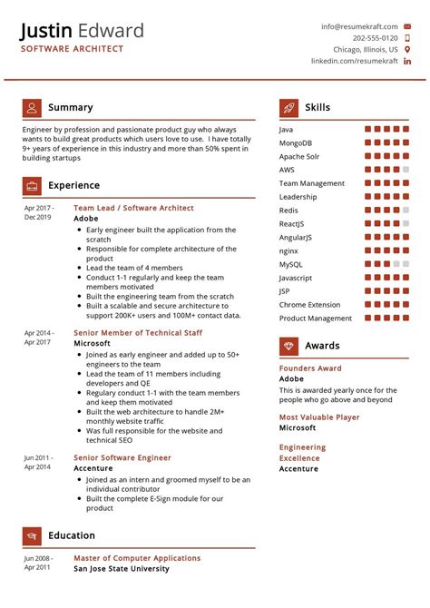 Architecture Resume Sample