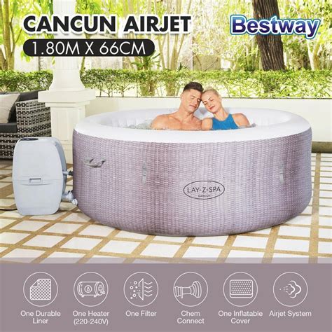 Buy Bestway Original Premium Portable Spa Inflatable Pool Luxury Hot Tub 1 80m X 66cm Mydeal