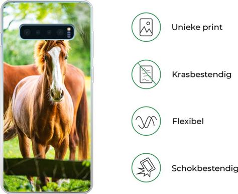 Samsung Galaxy S Plus Hoesje Paarden Licht Weide Siliconen