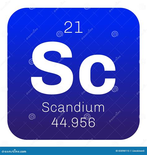 Scandium Chemical Element Stock Vector Illustration Of Periods