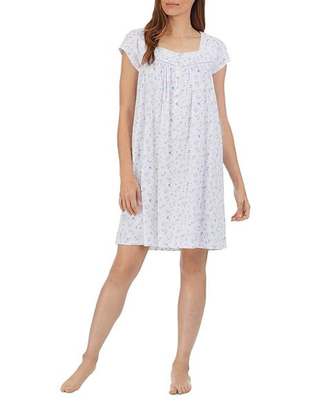 Eileen West Cotton Floral Cap Sleeve Nightgown Bloomingdales