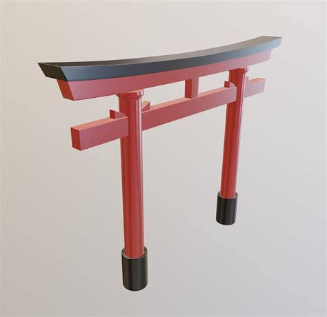 3d Model Torii Gate Vr Ar Low Poly Cgtrader