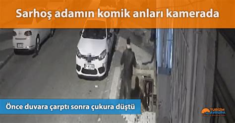 Sarhoş adamın komik anları kamerada Turizm Avrupa