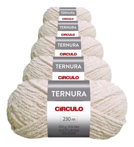 Kit 5 Lã Fio Ternura Círculo 100g 230m 4053 Bege Tricô Frete grátis