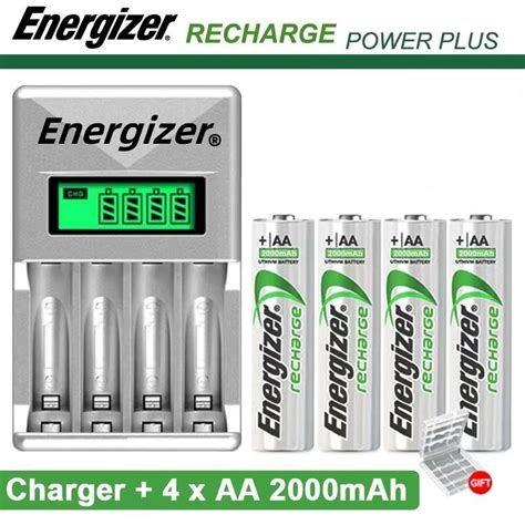 Energizer 4 Slot Tape Screen Independent Charging Charger With AA AAA