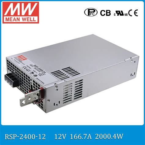 Original MEAN WELL RSP 2400 12 2000W 160A 12V Voltage Trimmable