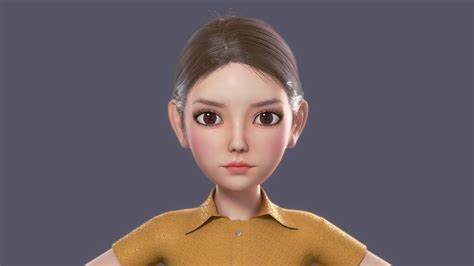 Cartoon Girl 3d Model Turbosquid 1743506