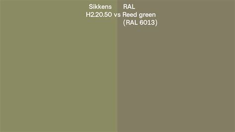 Sikkens H22050 Vs Ral Reed Green Ral 6013 Side By Side Comparison