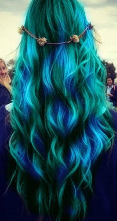 Verde Y Azul♥ Bright Hair Colors Turquoise Hair Long Hair Styles