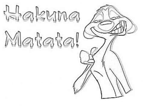 Hakuna Matata Coloring Pages At Free Printable