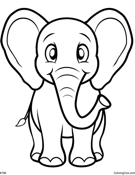 Cute Elephant Coloring Page