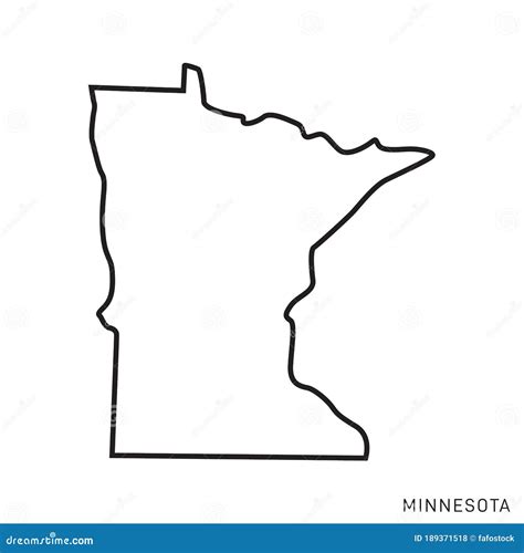 Minnesota Map Outline Vector Design Template Editable Stroke Stock