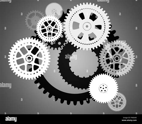 Set Of Mechanical Gears Stock Photo Alamy