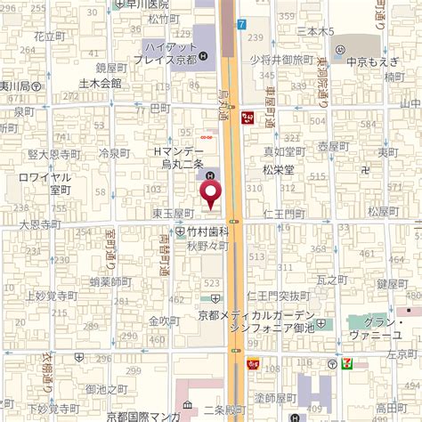 京都府京都市中京区烏丸通二条上る蒔絵屋町267 の地図 Mapfan