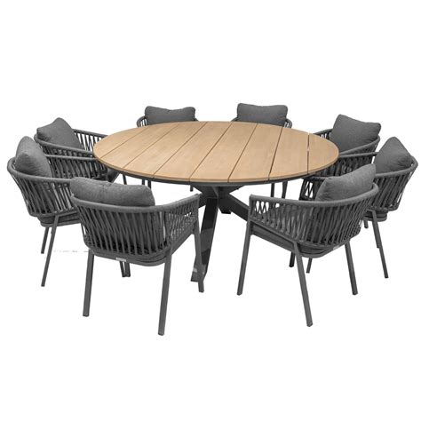 Table Oriengo Ronde Acacia Aluminium Places