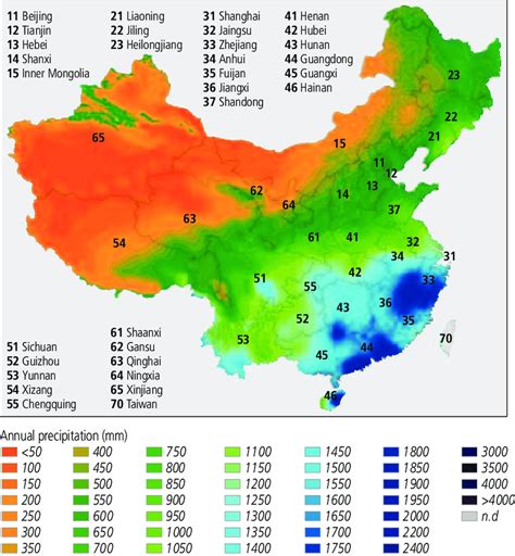 Average Annual Precipitation In China Source Heilig