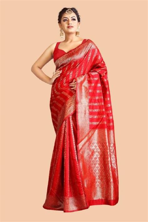 Buy PANETAR NEW LOOK BANARASI SILK JAQUARD SAREE FOR BRIDE Online At