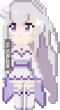 RE Zero Emilia Pixel Art 9GAG