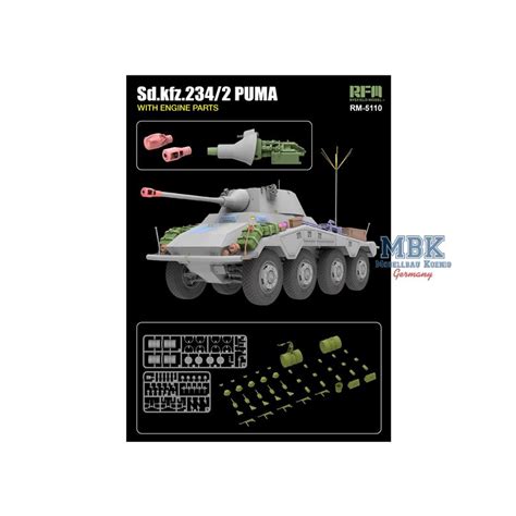 Maquette Sd Kfz 234 2 PUMA W Engine Parts