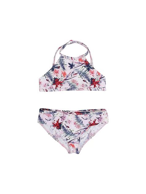 HOT STUFF Mädchen High Neck Bikini Parrot Flower bunt