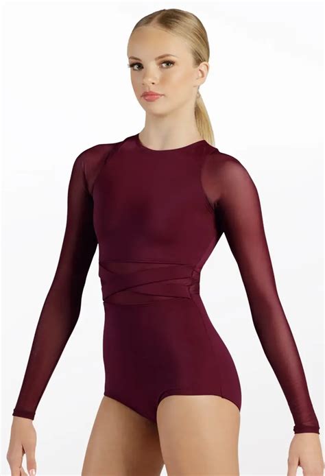 Long Sleeve Cross Waist Dance Leotard Balera™