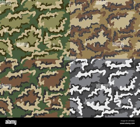 Set Of Camouflage Seamless Patterns Stock Vector Image Art Alamy