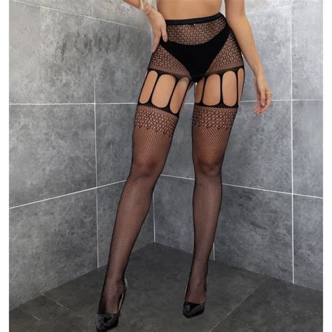 Collants En R Sille P Femme Lingerie Sexy Taille Unique Polyester Et Spandex