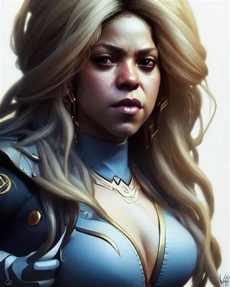 Shakira As Widow From Overwatch Portrait Close Up Stable Diffusion