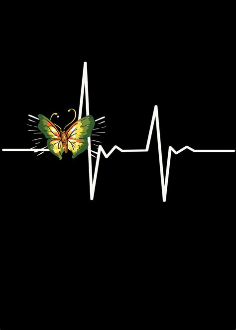 Butterfly Heartbeat Poster Picture Metal Print Paint By Shiva121