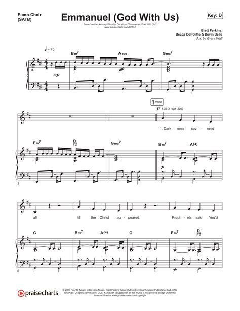 Emmanuel (God With Us) Sheet Music PDF (Journey Worship Co) - PraiseCharts